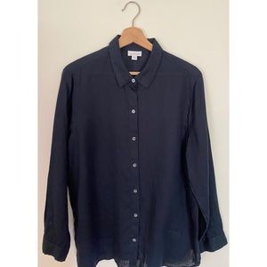 J. Jill Navy Linen Tunic Sz M